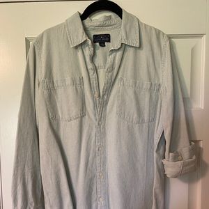 Lucky brand railroad stripe button down shirt